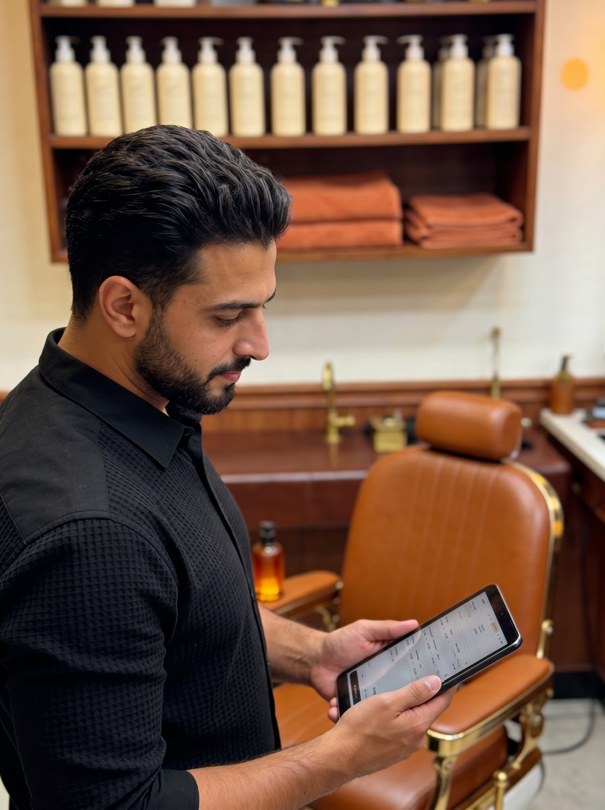 Taking payment at the chair with Nerva's point of sale in a barbershop